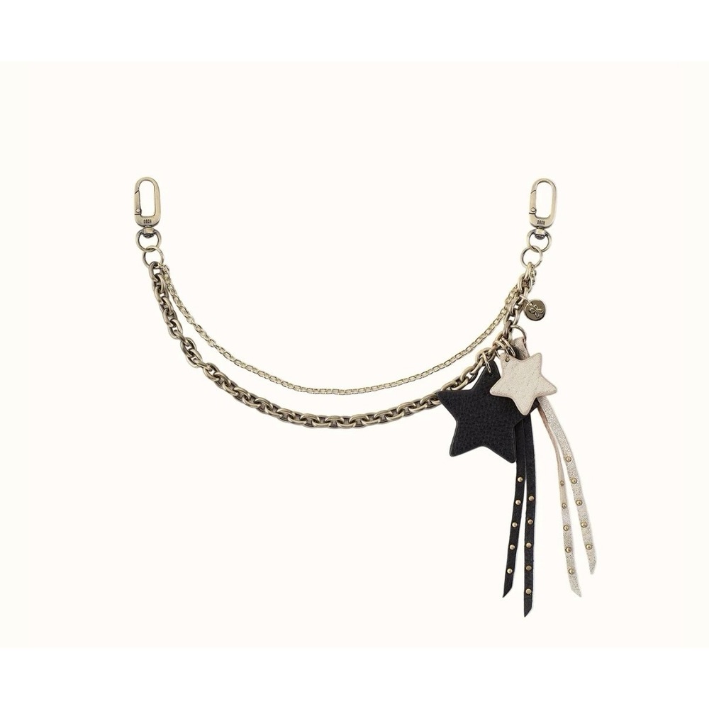 HOBO Starbust Bag Swag Purse Charm Pebbled Leather Antique Brass Hardware NWT